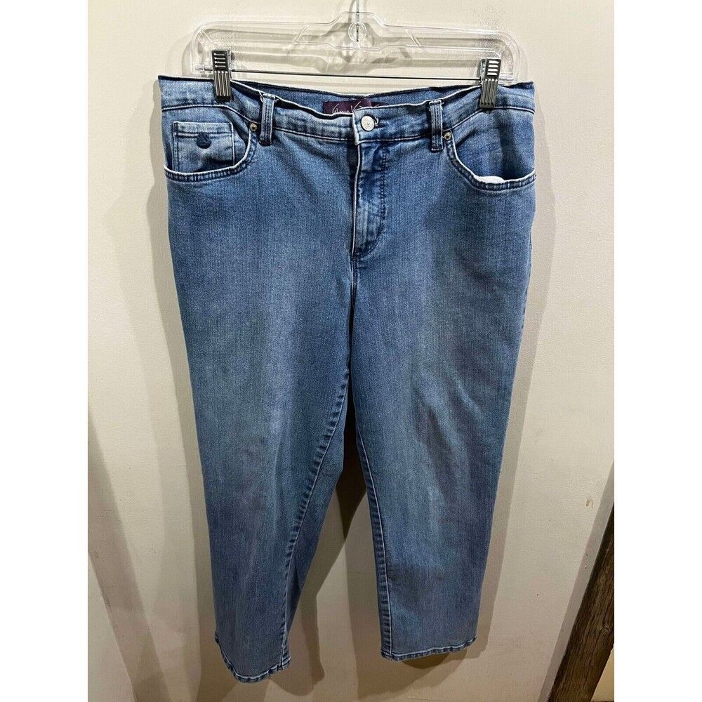 Gloria Vanderbilt Jeans Womens Size 10 Jordyn High Rise Capri Denim Embellished